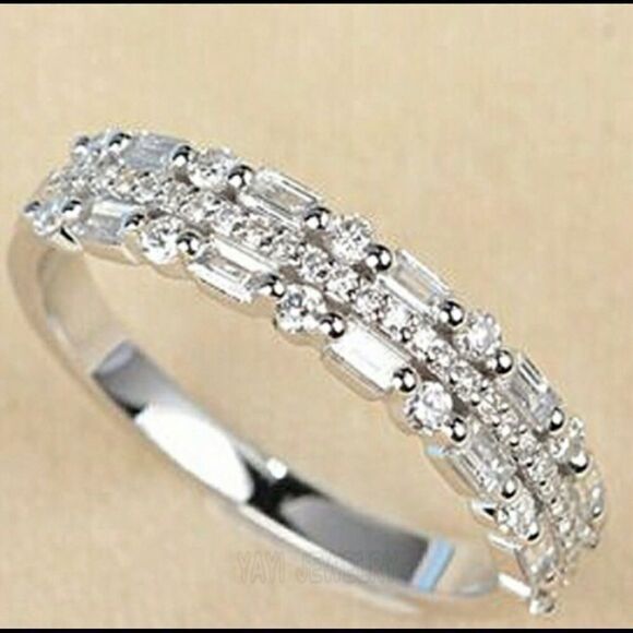 Beautiful Triple  Band CZ Diamond Ring - Picture 4 of 8